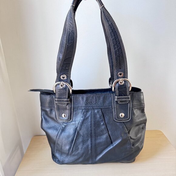 Coach Soho Pleated Black Leather Satchel | Classic & Chic 🖤✨ - Picture 2 of 11